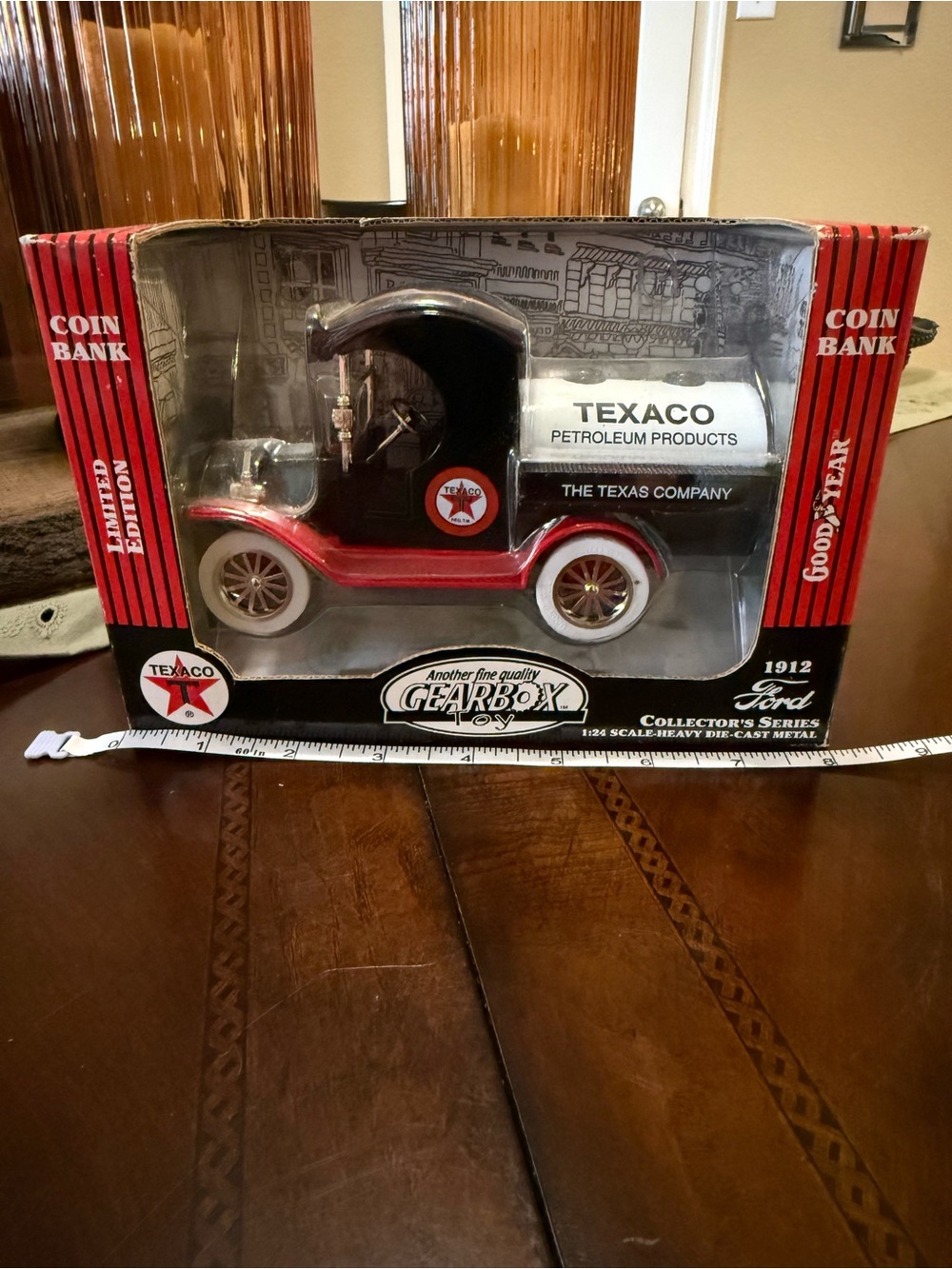 Ford 1912 Texaco Tank Truck Toy - Red, Black, White